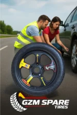16 İNÇ 5X108 FORD VOLVO PEUGEOT CİTRÖEN UYUMLU MİNİ STEPNE JANT VE LASTİK SETİ (1ADET) - Görsel 2