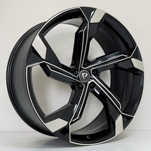 23 İNÇ 5X112 AUDI RS S - LINE JANT TAKIMI  ( 10 X 23 BKY-1201 5X112 ET15 66.45 BLACK MACHINED XL )